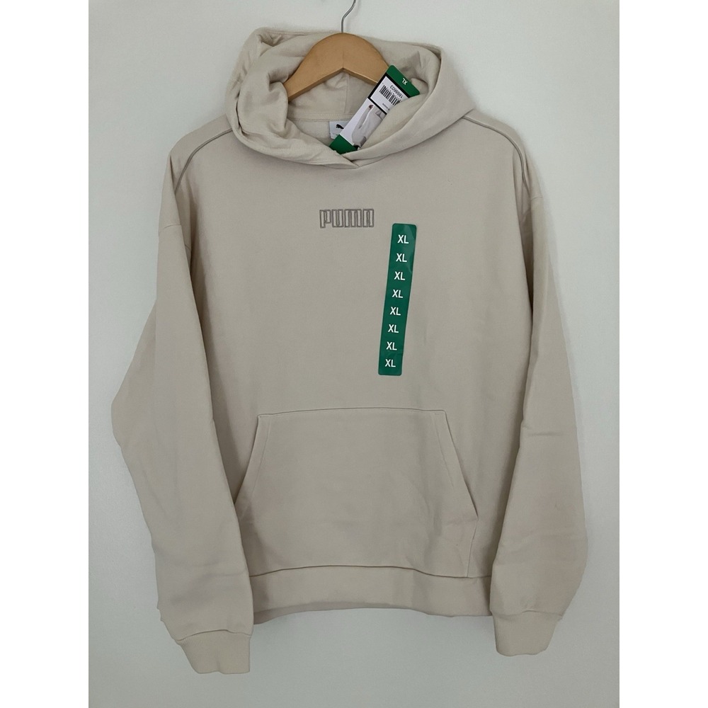 NWT Puma Women's Fleece Hoodie Pullover Size XL In Cream